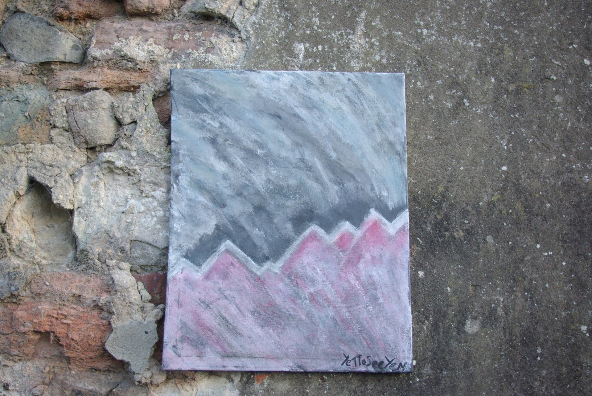 Stormy mountains.